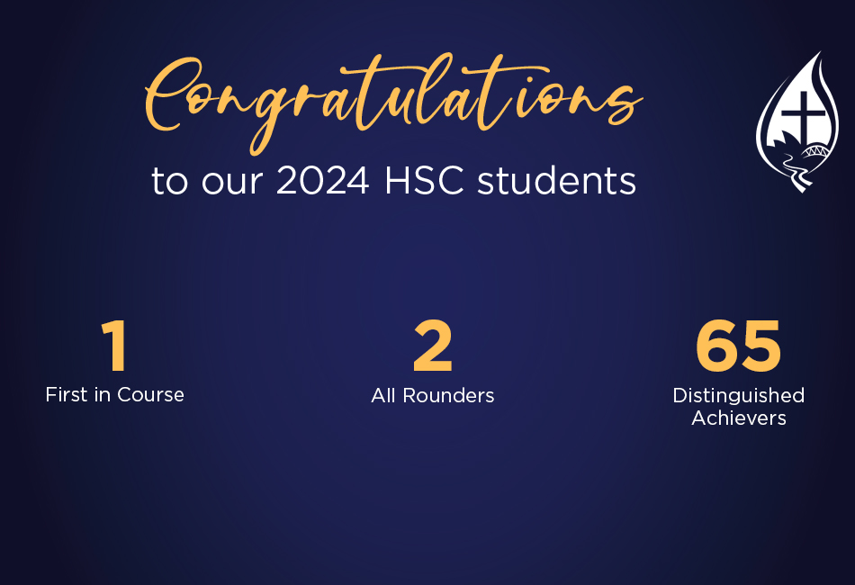 Graphic showing Holy Cross Ryde's 2024 HSC Results